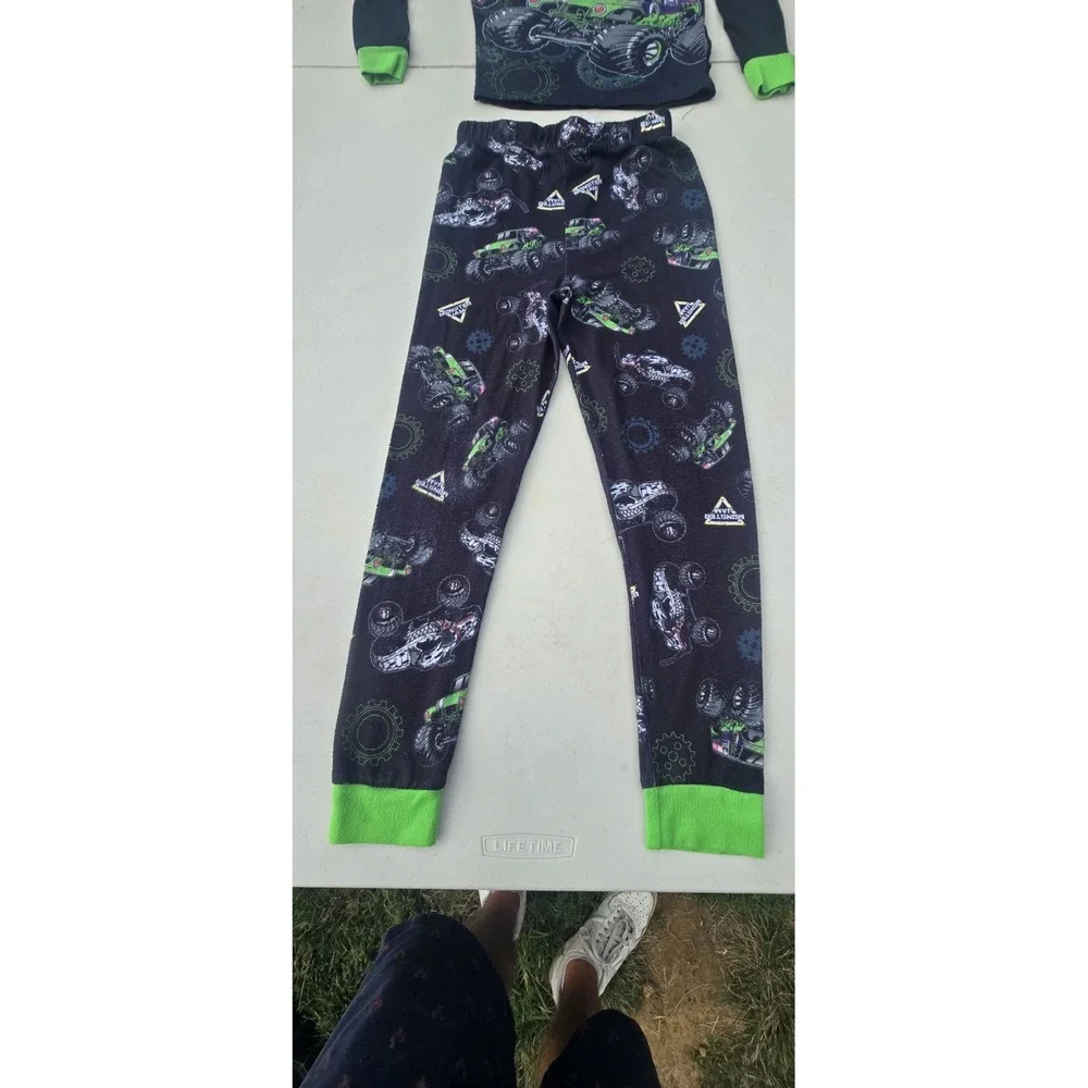 Monster Jam Boys 2-Piece Long Sleeve Tee Pajama Set (Size 10)